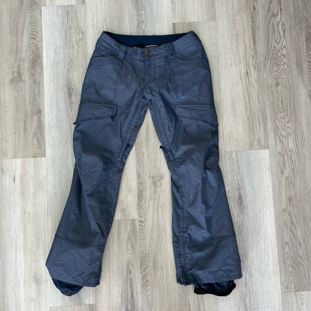 Burton Navy Blue Jean like Snowboard shell pants size M